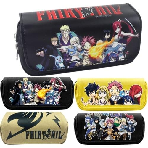 Fairy Tail Pencil Case Wallet Purse School Pen Zipper Canvas Bag Anime Cartoon Kids Gift