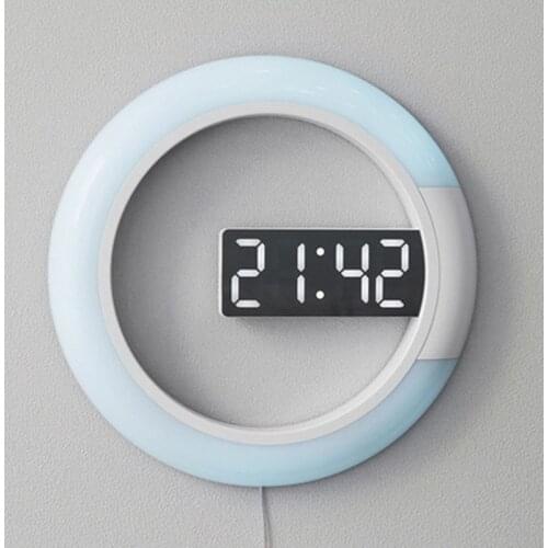 LED Unique Wall Clock Fashion Electronic Luminous Simple Wall Clock Digital Modern Design Nordic Horloge Murale Wall Decor EB5WC