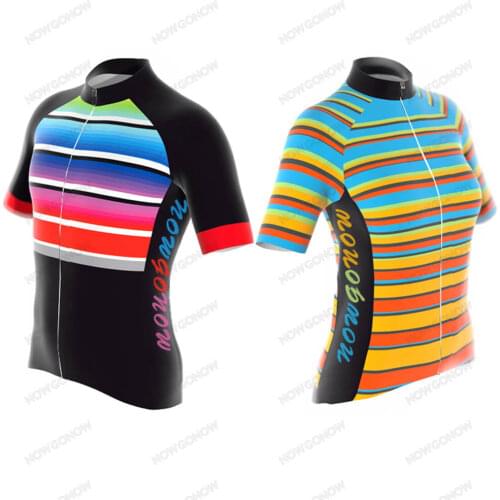 Rainbow Colors Cycling Jersey Pretty Women Short Sleeve Summer Shirt Bike Wear Team Clothing Quick Dry Breathable Road MTB