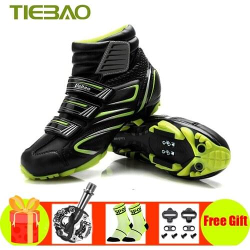 Tiebao cycling shoes winter mtb SPD Sneakers sapatilha ciclismo mtb self-locking nylon sole cleats Pedals mountain bike shoes