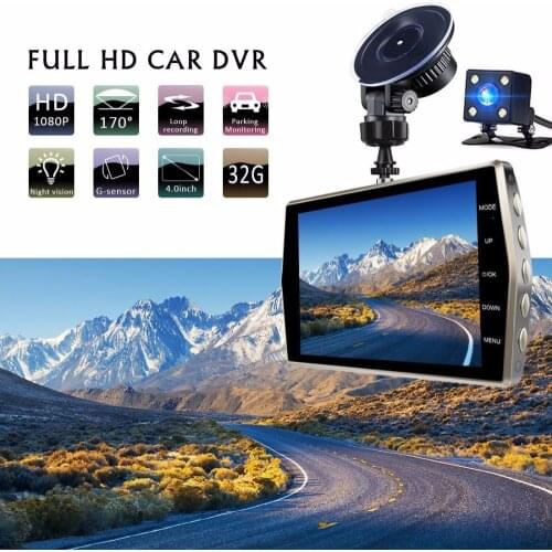 Car DVR 4.0 Full HD 1080P Dual Lens Rear View Dash Cam Vehicle Monitor Video Recorder Car Camera Auto Motion Detector Camcorder