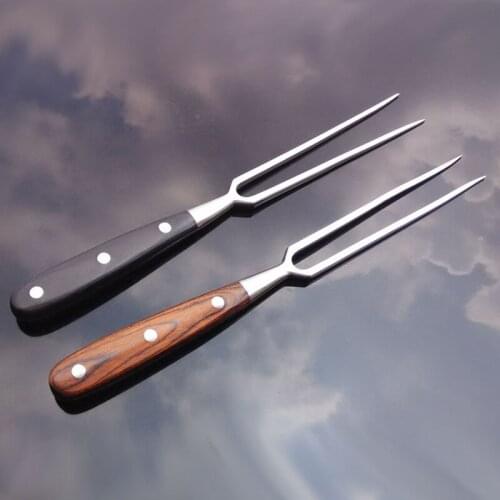 Fork Forged Full Metal Rivets Granny Forks Stainless Steel Fork Carving tools Roasting fish fork BBQ cooking ZSP1220