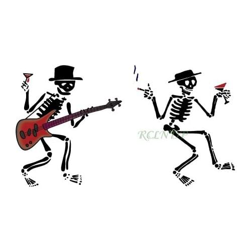 Waterproof Temporary Tattoo Sticker Halloween skull head guitar tatto stickers flash tatoo fake tattoos for men girl women