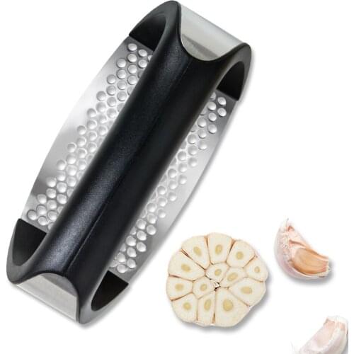 XYj Manual Garlic Presser Curved Garlic Grinding Slicer Chopper Stainless Steel Garlic Presses Kitchen Cooking Gadgets Tool