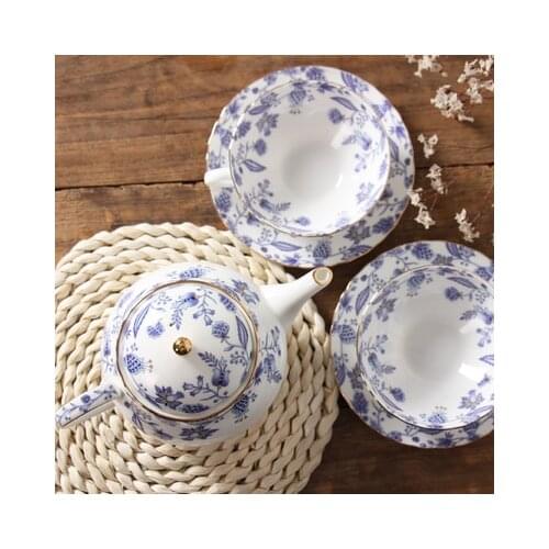 Japanese afternoon tea plant tea set bone china flower tea pot ceramic coffee cup dish fruit flower tea cup