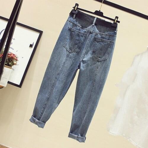 2019 New Spring Summer Women Jeans Vaqueros High Waist Loose Denim Pants Plus Size Straight Trousers