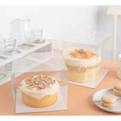 10Pieces Kawaii Cake Boxes Transparent PVC Packaging Box Cake Boxes And Packaging Transparent Plastic Cake Pastries Box Holders