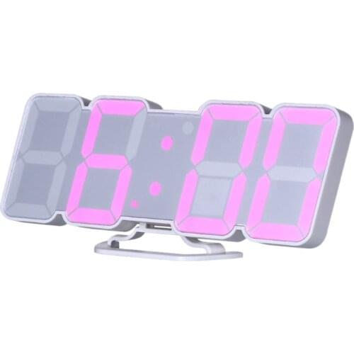115 Color LED 3D Digital Desk Wall Clock 12/24h Thermometer Remote/Vioce Control R7RC