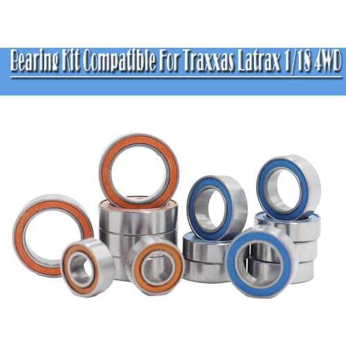 15Pcs Bearing Kit Compatible For Traxxas Latrax 1/18 4WD Rally Precision Ball Color Rubber Seals