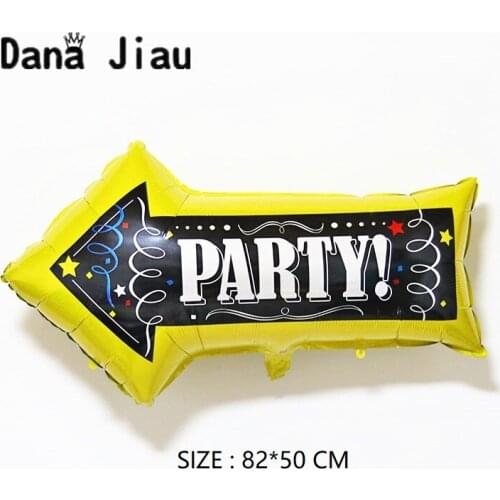 82*50cm Big Arrow Yellow Foil Balloon Road Beacon Younger Single Party Guidepost Balloons Happy Birthday Decoration Kids Toy