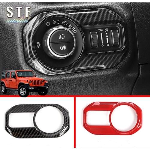 ABS Interior Accessories Control Headlight Switch Button Panel Cover Molding Trim For Jeep Wrangler JL 2018 2019