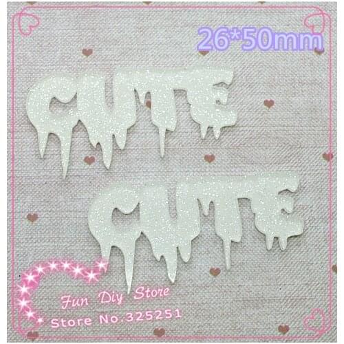 Acrylic shiny white cute word Flat back Scrapbooking 10pcs/lot 26*50mm