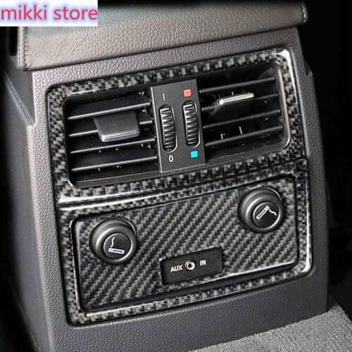 Accessories For BMW 5 Series E60 Carbon fiber Car Armrest Box Rear Air Vent Outlet Cover Trim frame decoration strip Car Sticker