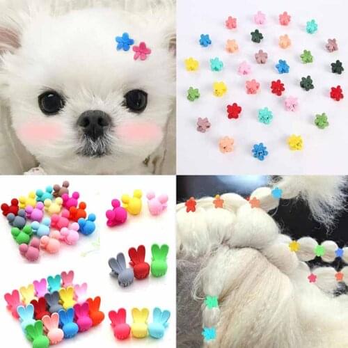 10-50pc Girl Hair Accessories Cute Puppies Hair Accessories Handmade Flowers With Clip Dog Grooming Accessories for All Puppies