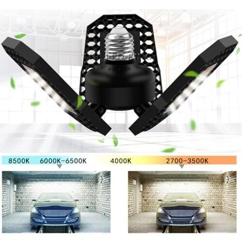 Motion Sensor UFO LED Lamp E27 LED Bulb 40W 60W 80W 220V Garage Light LED Deformable Lamp Factory Industrial Lighting 110V