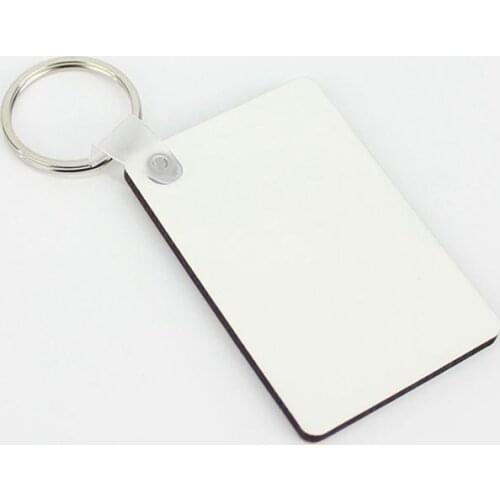 Geometric One-sided MDF Keychain White Wooden Board Sublimation Printing Key Rings DIY Peadant Key Chain Jewelry A756