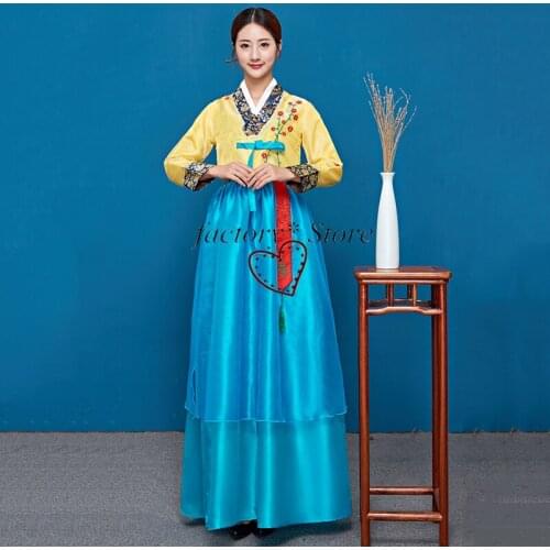 Korean Dress Hanbok Costume North Korea Costumes Minority Performance Clothing Female Spring Korean Traditional Palace Womens