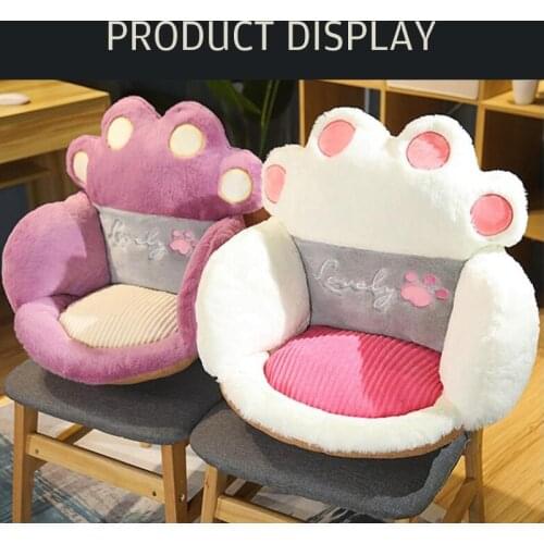 Cat Bear Paw Plush Seat Cushion Indoor Floor Stuffed Sofa Decor Pillow Colorful Animal Thick Stool Butt Office Cushion 2 Size