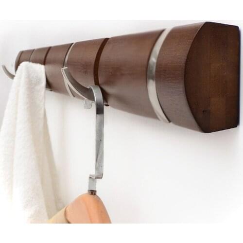 Creative Wooden 4-6 Hook Wall Hook Solid Wood Storage Rack Hat Clothes Hooks For Hanging Coat Hanger Home Organizer