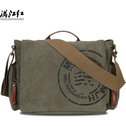 MANJIANGHONG New Mens Messenger Canvas Shoulder beach Bag Fashion Men Business Crossbody Printing Travel Handbag tassen 1124