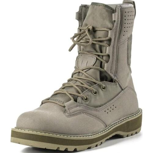 Motorcycle Men Boots Breathable Leather Male Ankle Boots Military Tactical Army Boots Lace Up Platform Martin Boots Work Shoes