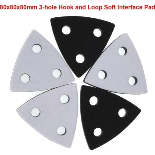 Soft Interface Pad 80x80x80mm 3-hole Hook and Loop Sanding Discs Cushion Pad for Sander Backing Pad Abrasive Tools Accessories