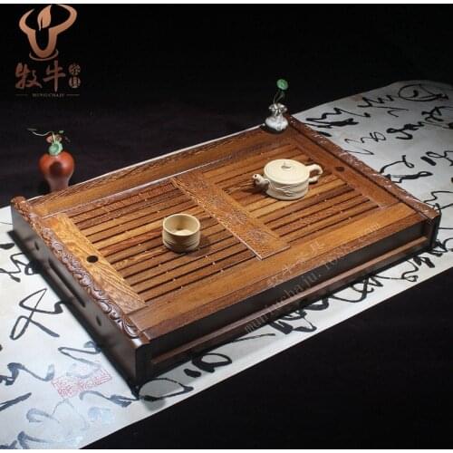 A number of high-grade wooden tray straight 58*40*7 gift tea set all felicitous wish of making money mixed batch