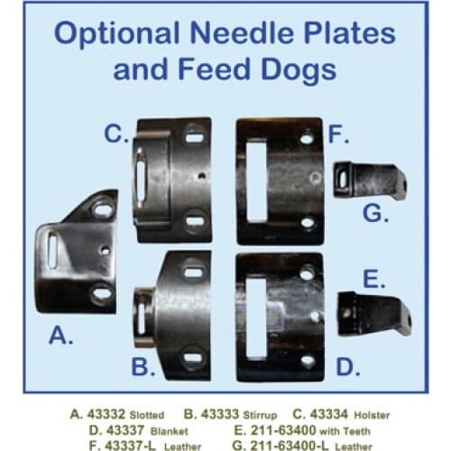 NEW NEEDLE PLATE/FEED DOG for Juki 441 TOPEAGLE TCB-441 43332 Slotted 43333 Stirrup 43334 Holster 43337 blanket 43337-L Leather