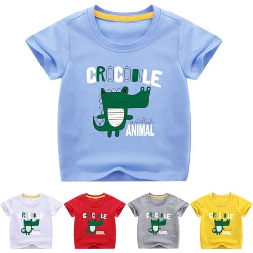 1-8Y baby boys girls t shirts animal tshirt tops 2020 summer 100% cotton casual boy girl t shirt kids t-shirt children tshirts