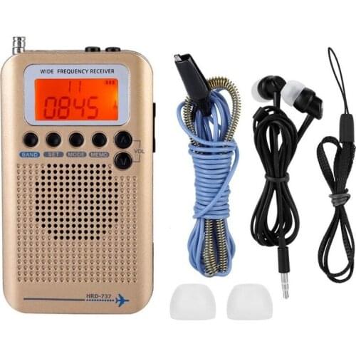 Radio Portable FM AM SW Radio VHF CB 30-223MHZ 25-28MHZ Air 118-138MHZ with Dual Alarm Clock Aircraft FullBand VHF