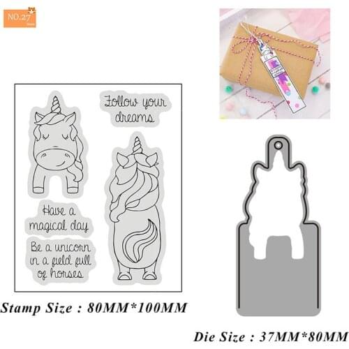 Christmas Unicorn Metal Cutting Dies For Stamps Scrapbooking Stencils DIY Paper Album Cards Decor Embossing 2021 New