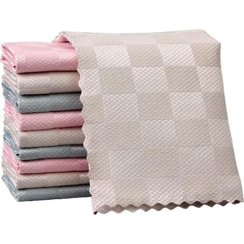 5PCS Microfiber Cleaning Cloth Fish Scale Reusable Cleaning Rags for Mirrors Cups TV Screens Furniture