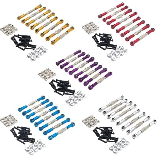 RC Aluminum Rod Link Linkage with Bearing and Screws for WPL FY JJRC Crawler Trucks Car Replacements