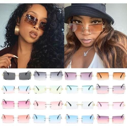 Wholesale 16 colors 2020 Square Sun Glasses Luxury Brand Travel Small Rectangle Sunglasses summer style female Brown Oculos