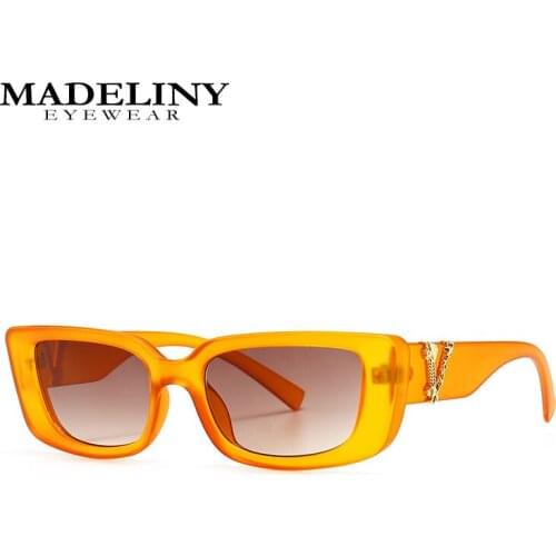 MADELINY Vintage Cat Eye Sunglasses Women Fashion Brand Designer Square Sun Glasses Black Brown Shades Female Eyeglasses MA476