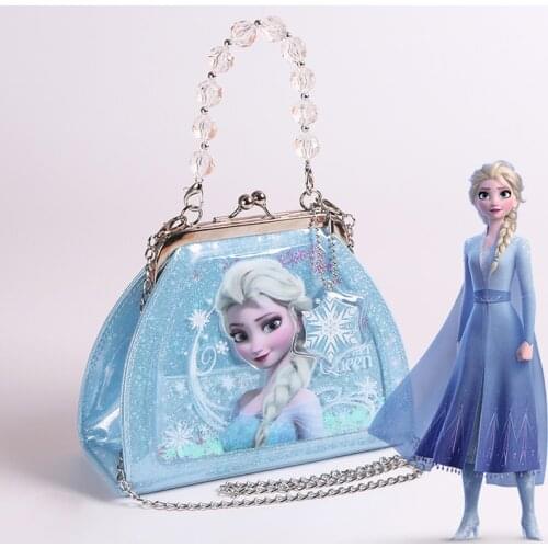 Disney Frozen 2 Elsa Gilrs Handbag Kindergarten Shoulder Bag Kids Crossbody Coin Purse Makeup Toys Holiday Travel Pocket Pack