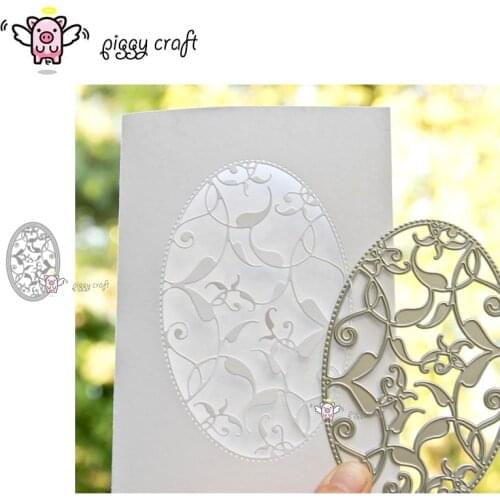 Piggy Craft metal cutting dies cut die mold 3Pcs Leaf oval frame Scrapbook paper craft knife mould blade punch stencils dies