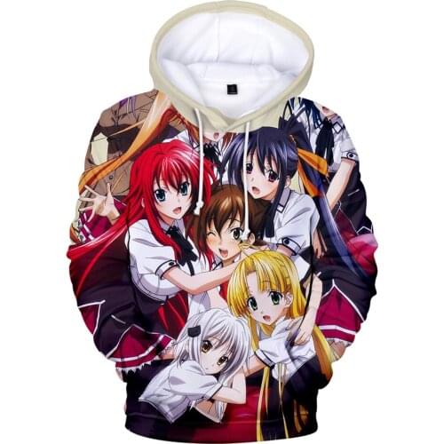 3D High School DxD Hoodies Men Sweatshirts Women Autumn Harajuku Hip Hop Kids Streetwear Boys Girls Cartoon Pullovers Tracksuits