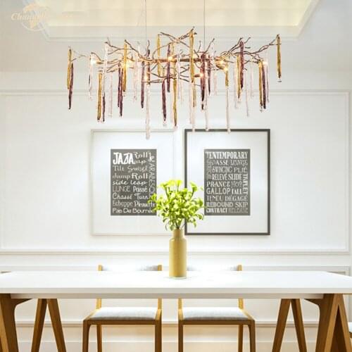Tree Branch Chandeliers Lighting Modern Colorful Glass Pendant Lights LED Lustre Lamp for Living Room Bedroom Dining Room Villa