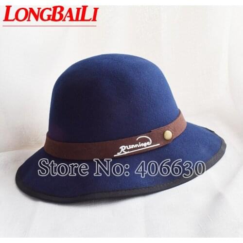 LongBaiLi New Women Fashion Wool Fedora Hats Chapeu Feminino Men Winter Felt Hats Free shipping SDDW040
