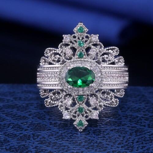 Trendy Elegant Silver Color Creative Palace Style Inlaid Zircon Ring Feminine Fashion Banquet Ring Jewlery for Women