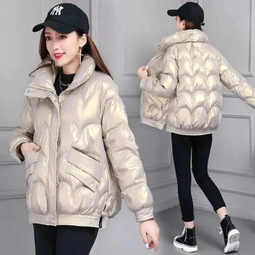 Winter Clothes Women Basic Jackets Warm Bright Face Down Cotton Jacket Female Short Korean Fashion Padded Jacket Parkas mujer 20