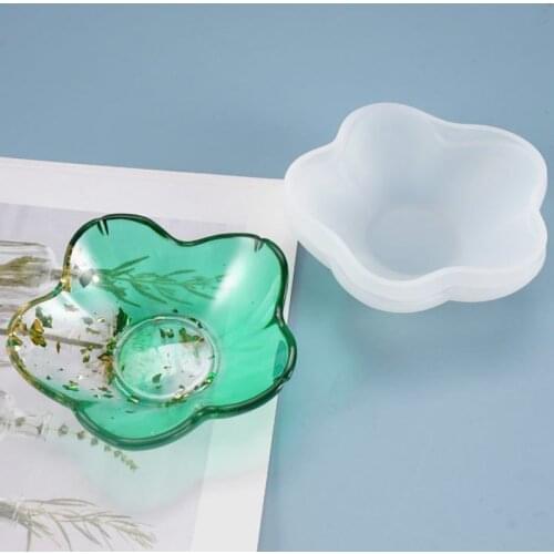 1PCs DIY Flower Bowl Plate Silicone Mold for Resin Art Home Decor Mold Fluid Art Epoxy Resin Molds Resin Mold Silicone Tray