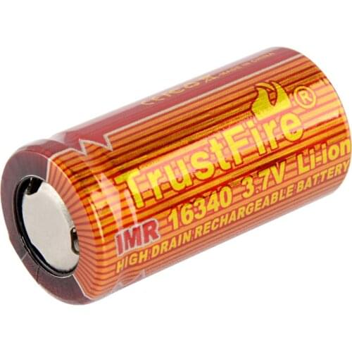 100% TrustFire IMR16340 3.7V 650Mah Tip/Flat Top Rechargeable Lithium Li Ion Battery Cells For Led Flashlight Baby Toy Device
