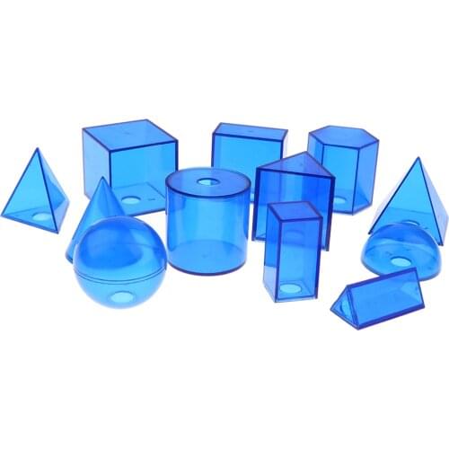 12pcs Geometric Solid Geometry Volume Shape Study Math Mathematics Kids Developmental Toys Teacher Student Visual Teaching Tool