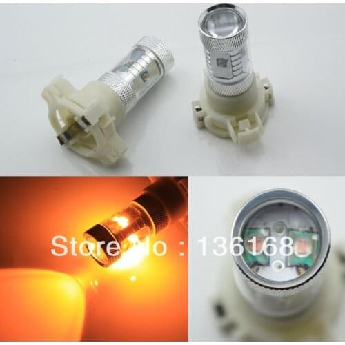 2x PY24W 5200s PY24WY 30W Amber/Yellow LED Bulbs Car Auto Front Turn Signal Lights Canbus