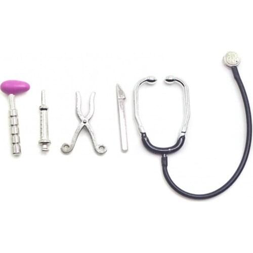 5Pcs 1/12 Dollhouse Mini Stethoscope Care Tools Hospital Accessories Toys Set