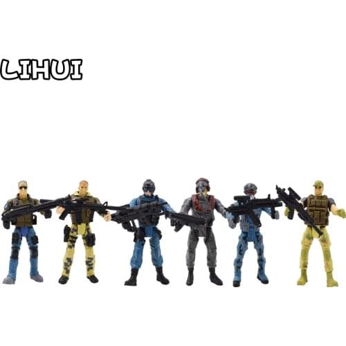 6 Pcs/set Forces Soldiers Action Figure Toys for Boys Children Military Army Combat SWAT Figure Model Toy Kids Christmas Gifts