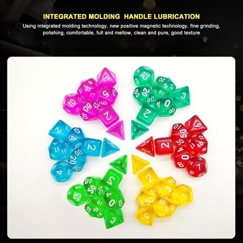 7pcs/Set Astrology Tarot Constellation Divination DND Transparent Polyhedral 7 Sided Dices for Table Board Game Bar Dices