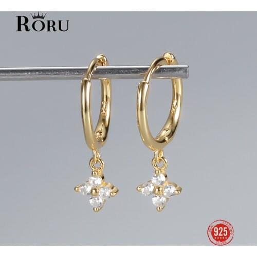 925 Sterling Silver Earrings Mini Simple Shiny Zircon Gold Color Hoop Earrings for Women Cute Circle Earrings Ear Jewelry